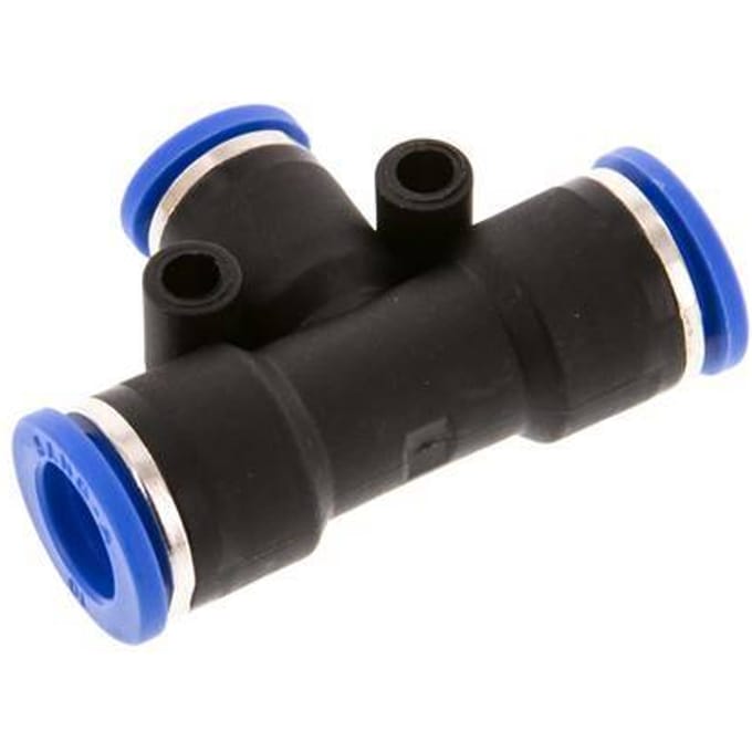 8mm x 10mm T-koppeling PA 66 Insteekfitting NBR [2 Stuks]