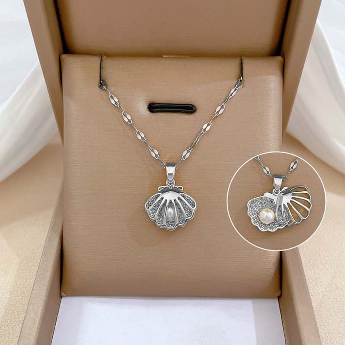 Ketting parel - Schelp - Open schelpje - Strand - Lange ketting