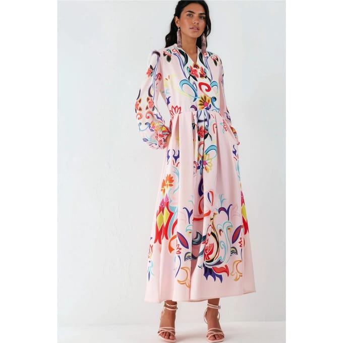Floral Print Maxi A-lijn Jurk