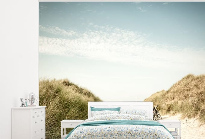 Behang - Fotobehang Strand - Duin - Lucht - Breedte 275 cm x hoogte 220 cm