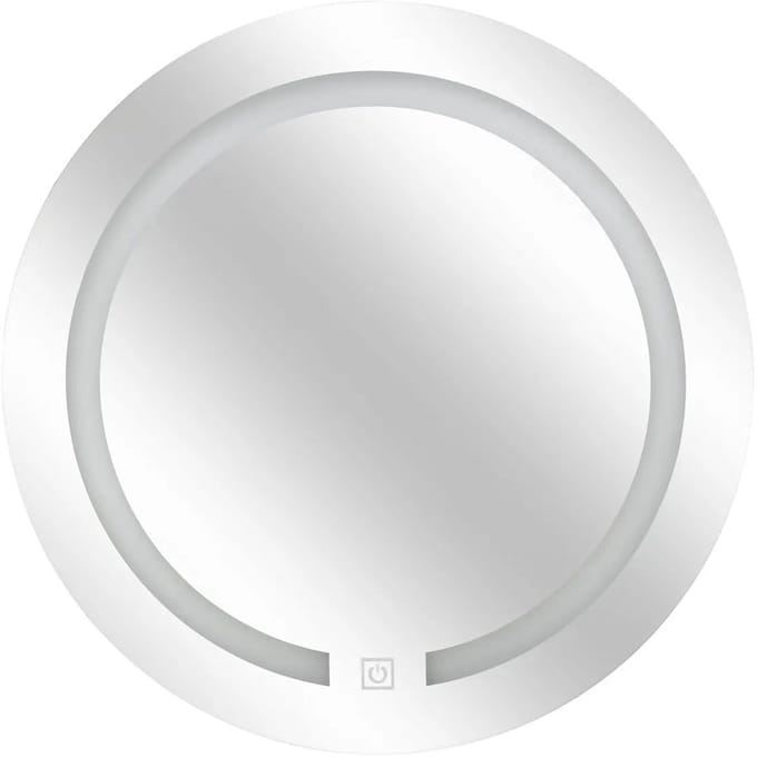 5Five Badkamer wandspiegel LED - Op batterijen - zilver - Dia 45 cm - rond model