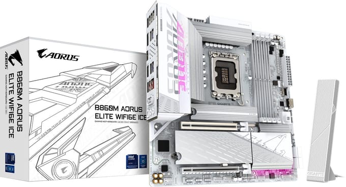 GIGABYTE B860M AORUS ELITE WIFI6E ICE Moederbord - Intel B860 - Intel LGA1851 - DDR5 RAM - Micro-ATX