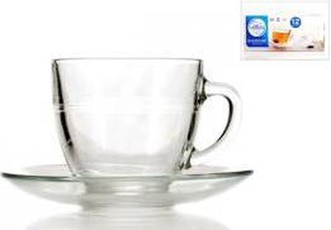 Duralex Gigogne 6 tassen 22 cl  en 6 schoteltjes 13.5 cm