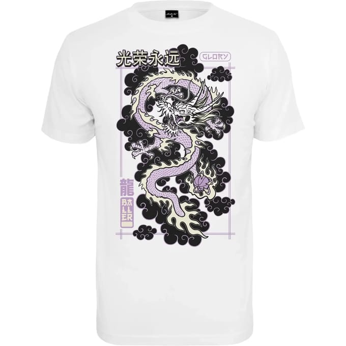 Mister Tee - Glory Dragon Heren T-shirt - S - Wit