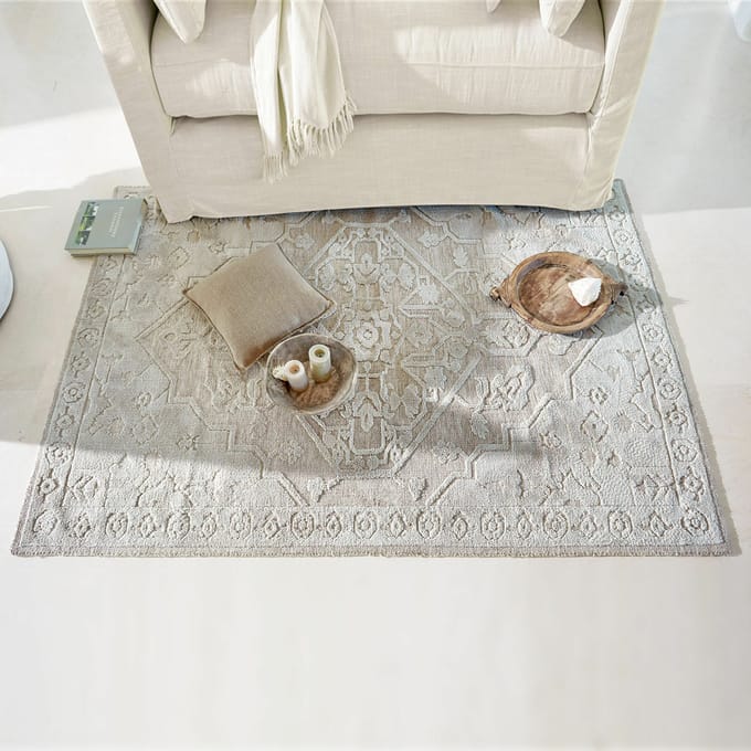 LOBERON Vloerkleed Armidale crème/grijs