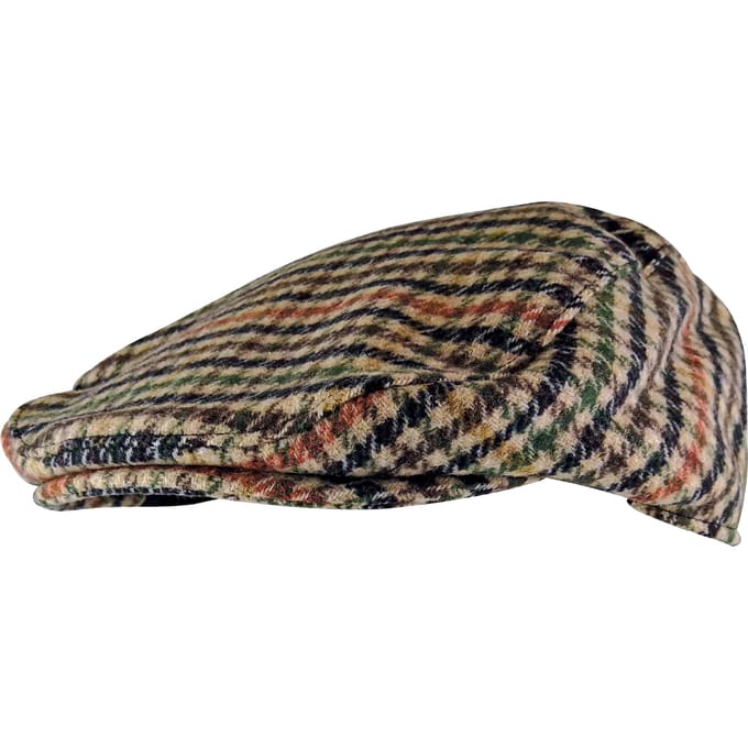 Geruite / geruite platte pet van wolmix voor heren - GL228A Beige