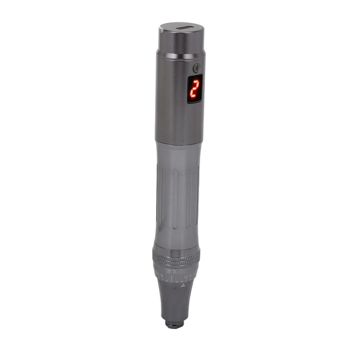 Professionele Microneedling Pen Elektrisch Oplaadbaar Handheld MTS Huid Pen 100‑240V US Stekker US Plug gray