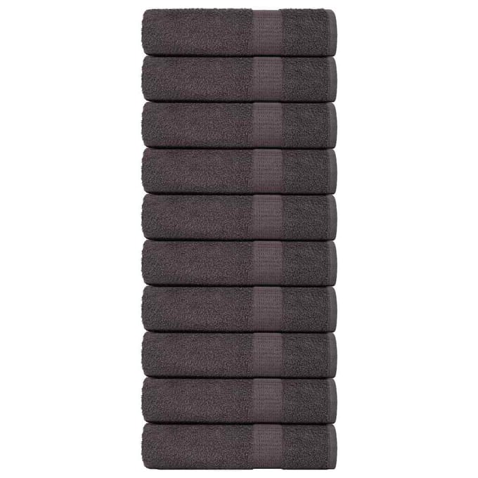 vidaXL - Handdoeken - FROGN - 10 - st - 50x100 - cm - 360 - g/m² - antraciet