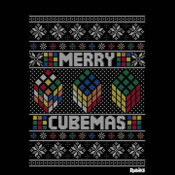 Rubiks Merry Cubemas Men's Christmas T-Shirt - Black - 5XL