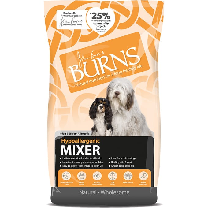3x2kg Adult/Senior Hypo-Allergeen Mixer Burns Hondenvoer