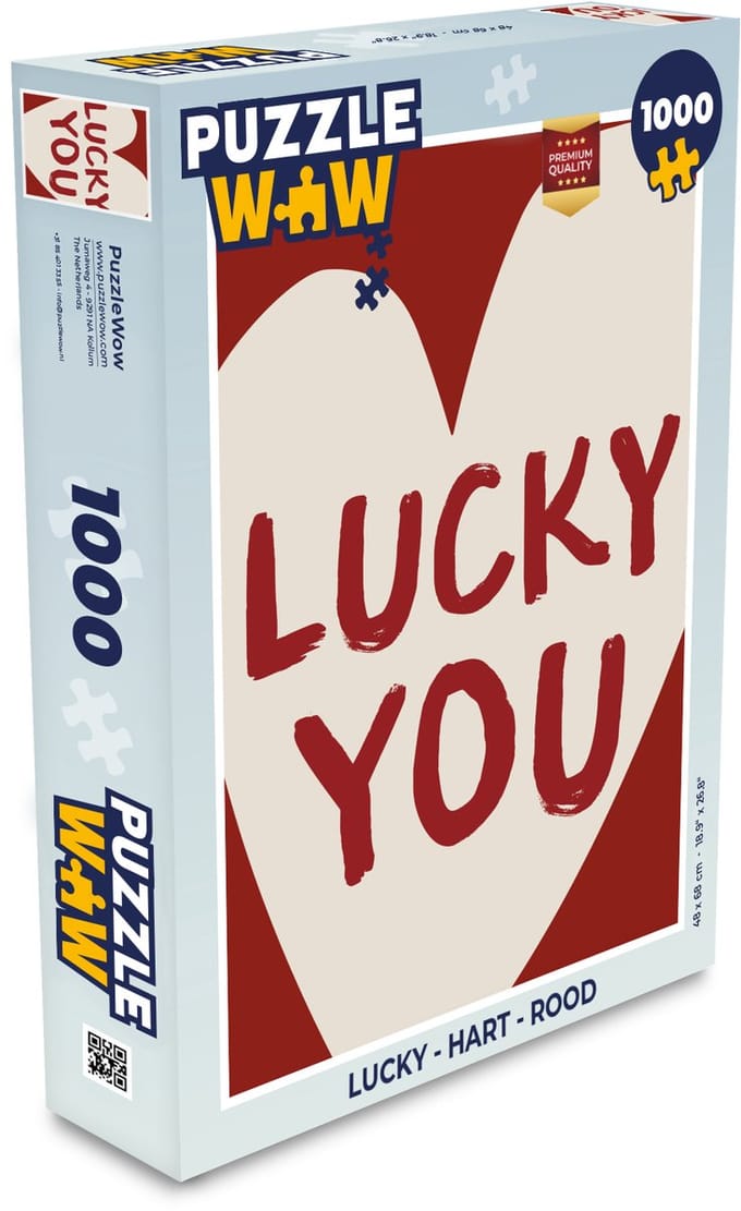 Puzzel Lucky - Hart - Rood - Legpuzzel - Puzzel 1000 stukjes volwassenen