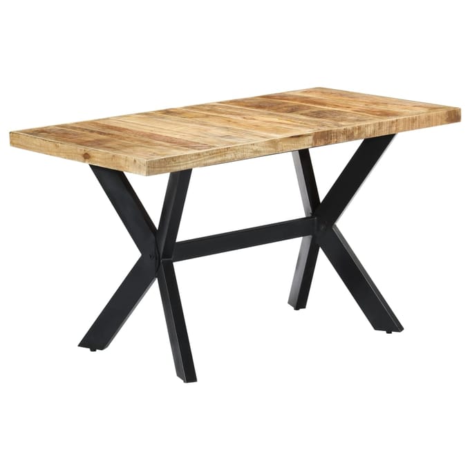 vidaXL - Eettafel - 140x70x75 - cm - massief - ruw - mangohout