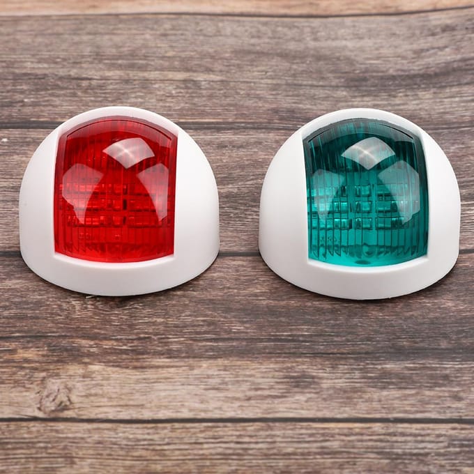 2 stuks Signaallamp Rood Groen LED Waterdicht Boot Navigatielicht 12V 24V Wit zwart