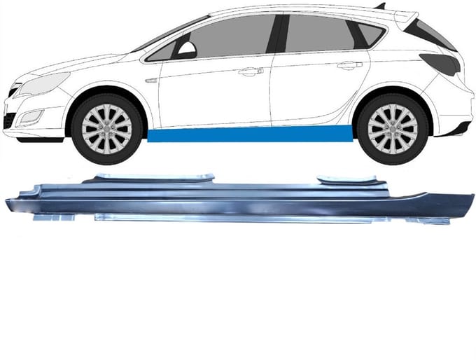 Volledige dorpel voor Opel Astra J 2009-2015 / Links