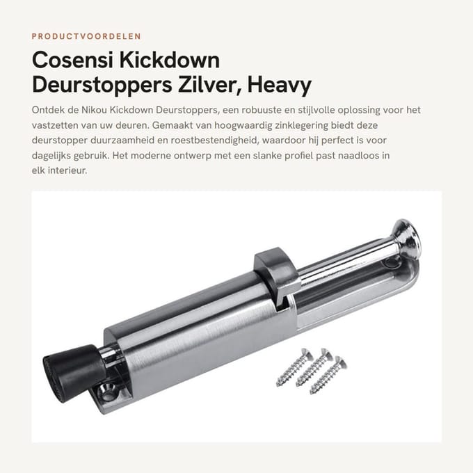 Dailygoods- Deurstoppers Zinklegering - Antislip Deurstopper - Schokbestendig Deurhouder - Verstelbaar Deurstopper - Robuuste Deurstopper - Hoogwaardige Materialen - Deurbeschermer