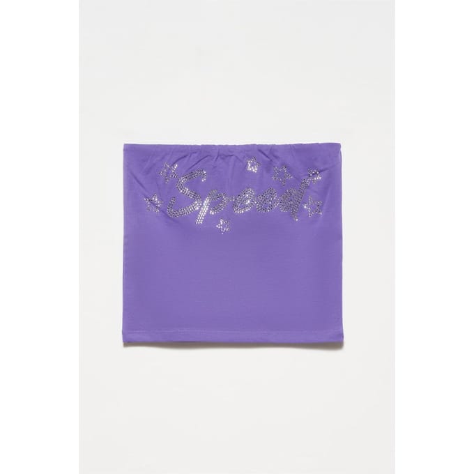 Strapless Slim-fit Crop Top Met Steen Detail