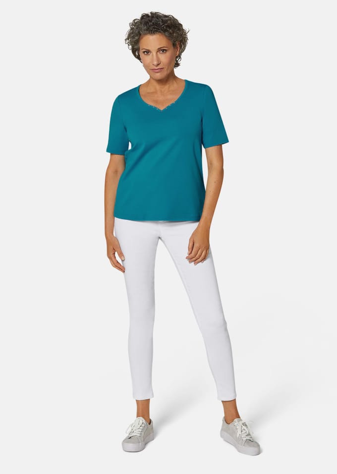 Goldner T-shirt Korte mouw basic shirt van katoen