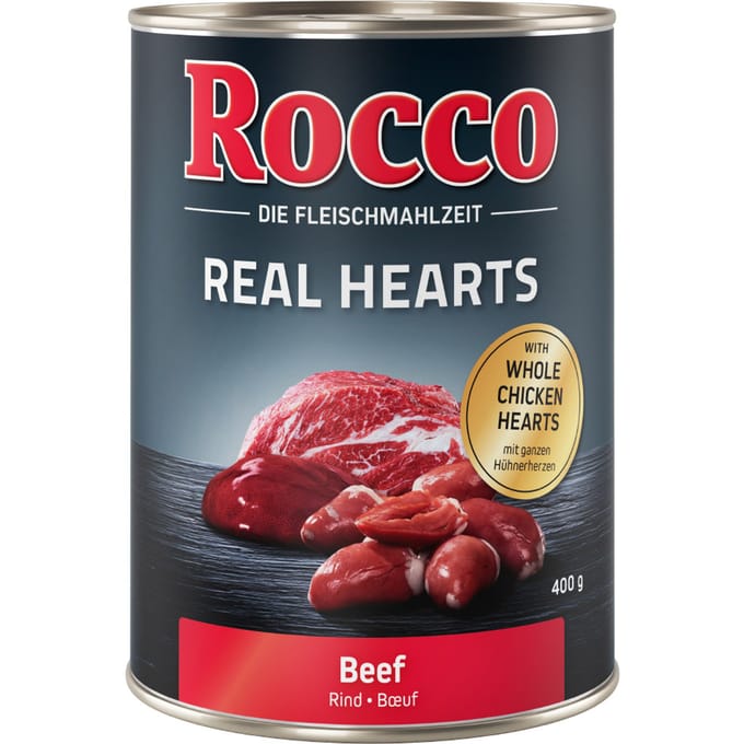 400g 1 Blik Real Hearts Rund met hele Kippenharten Rocco Hondenvoer