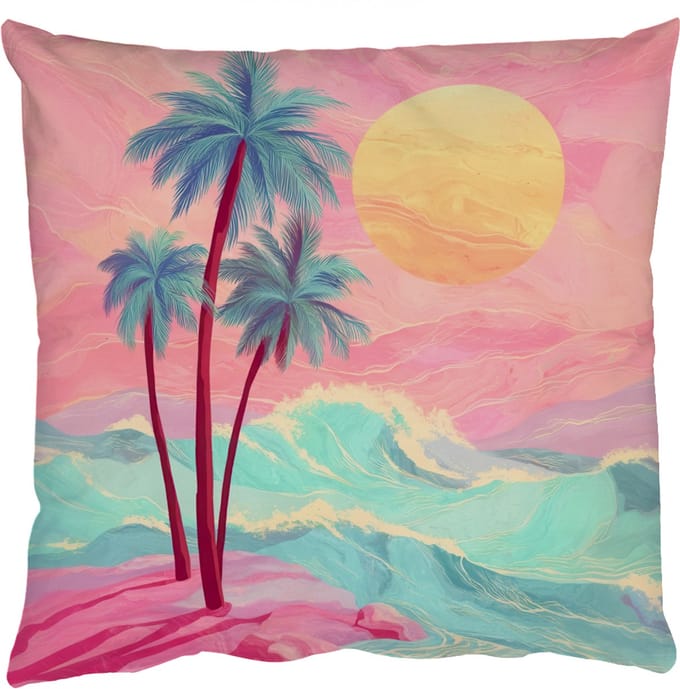 Sierkussens - Kussentjes Woonkamer - 45x45 cm - Palmbomen - Golven - Zee