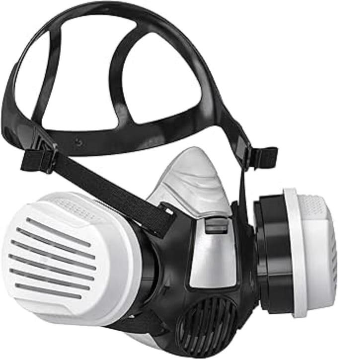 Aurixi® Gasmasker - Gezichtsmasker - Gasmasker met filter- Medium - Wit - 22cm x 18cm x 12cm