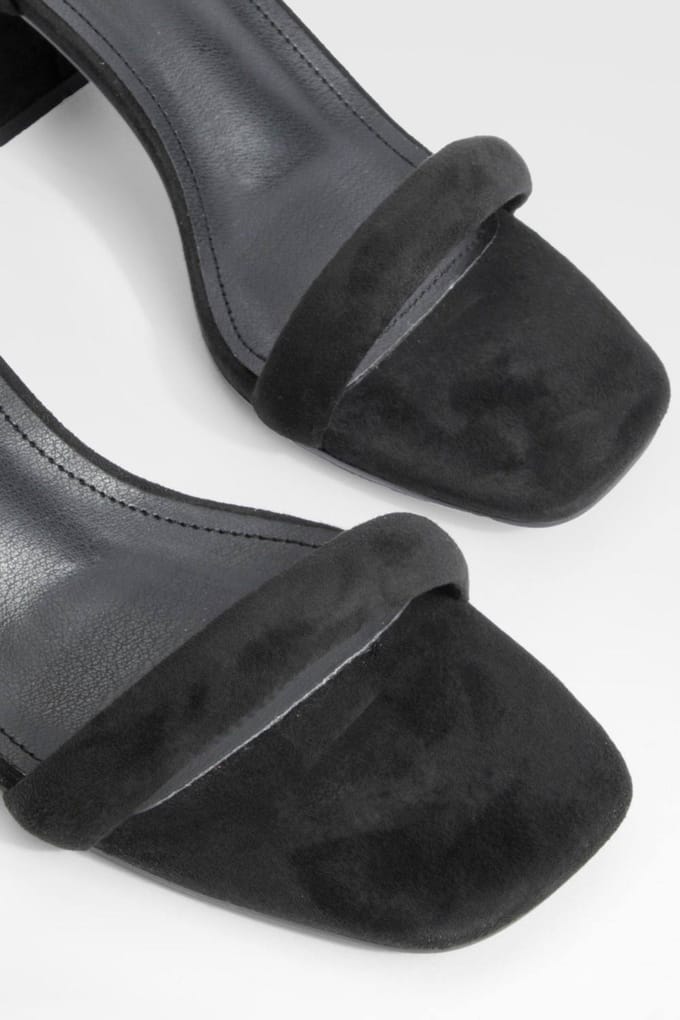 boohoo Dames Lage blokhakken met wrap-up Heels | Black | Maat: 4