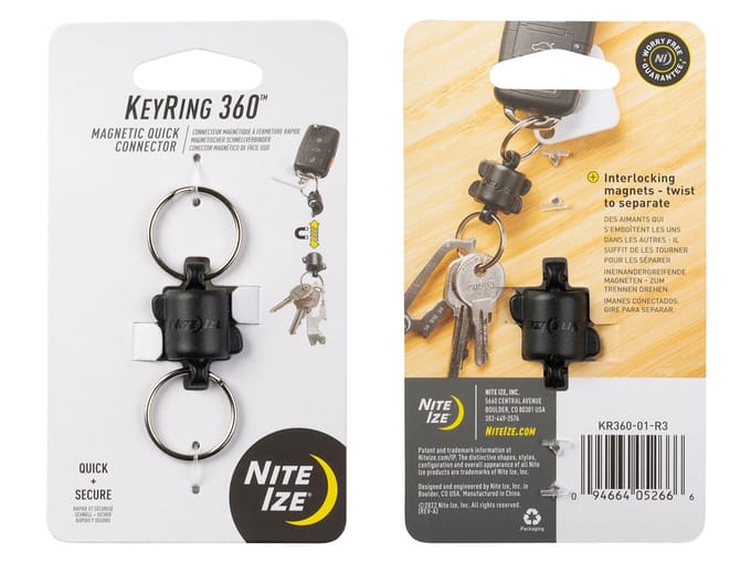 Nite Ize Keyring 360 magneet connector zwart