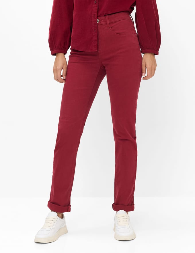 Brax Dames Jeans  Style MARY WINE RED, denim donkerrood, maat 34