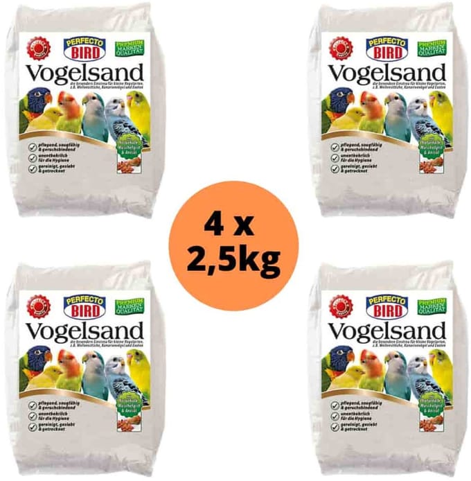 4 x Perfecto Bird Vogelsand natur 2,5 kg