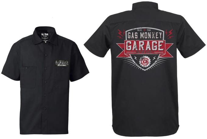 Gas Monkey Garage Worke-rs-hirt, Fron, Bolted Shield Black
