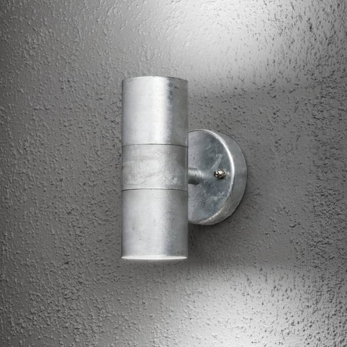 Konstsmide 2-lichts buitenwandlamp MODENA, gegalvaniseerd