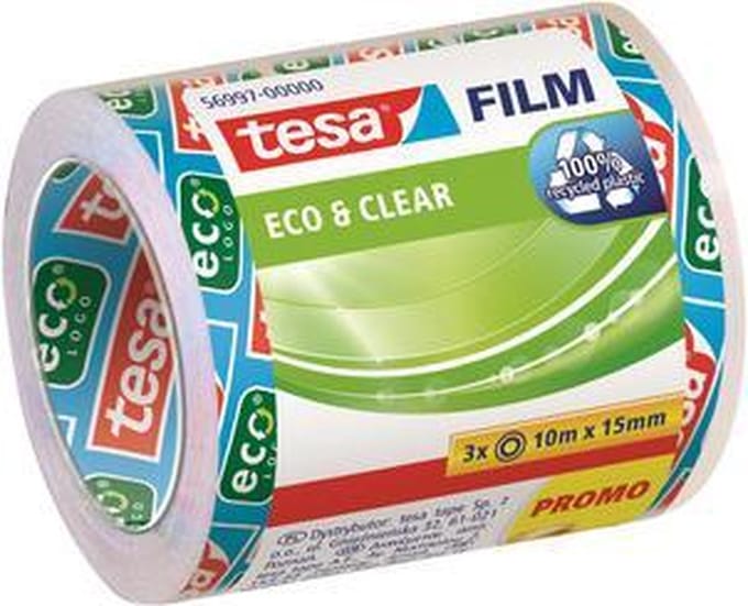 tesafilm eco&clear 3 Rollen Promo Shrink 10m 15mm