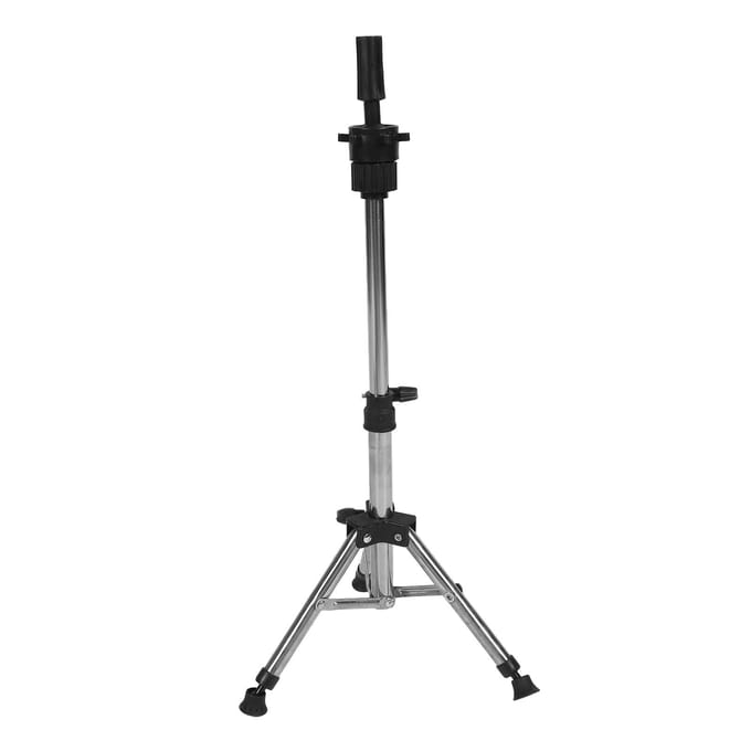 Support de perruque réglable, trépied en alliage d'aluminium, support de tête de mannequin en métal portable et polyvalent pour black