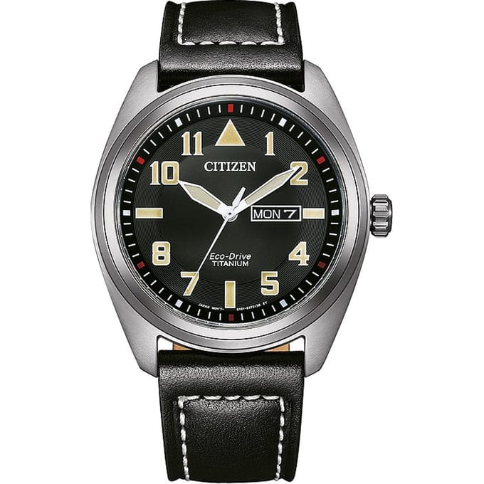 Citizen BM8560-29EC Horloge - Leer - Zwart - Ø 42 mm