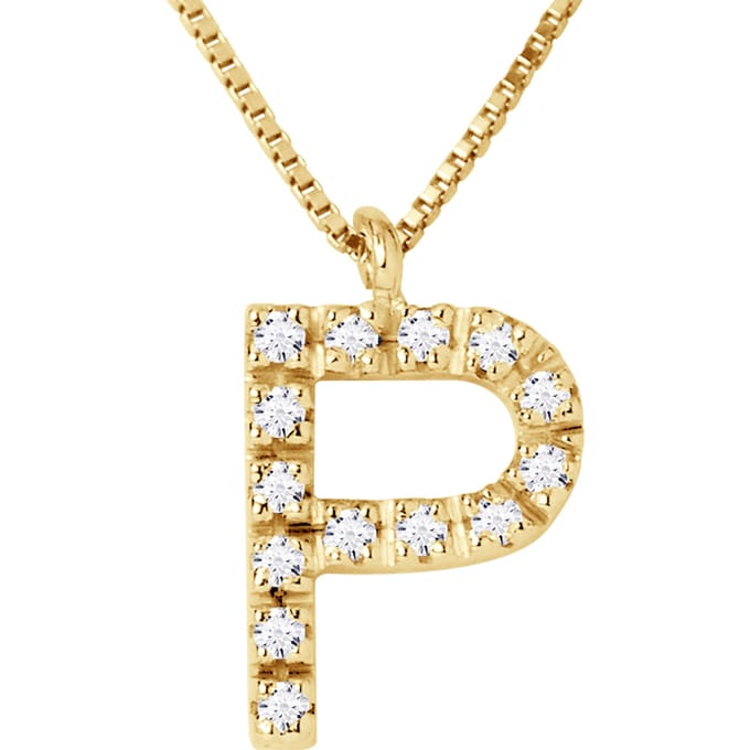 Collar ABC Diamonds 0,07 Cts letter "O" 18 karaats geel goud