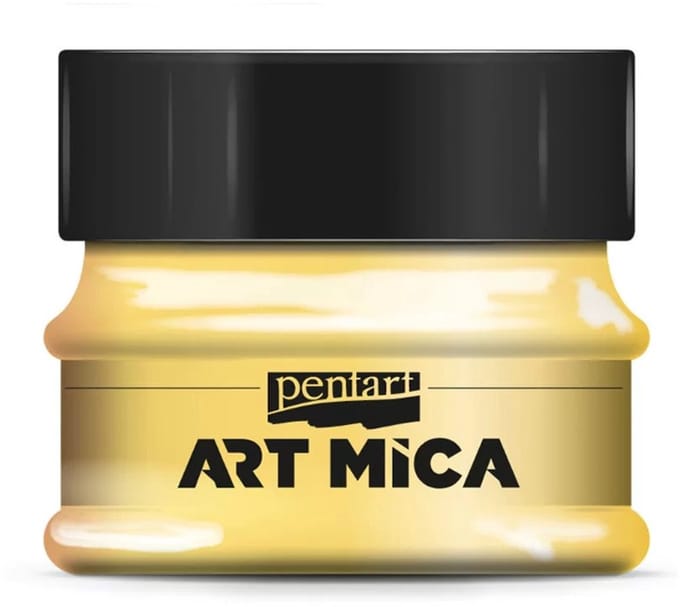 Pentart mica pigment poeder geel 9gr - creatieve glanspoeder.