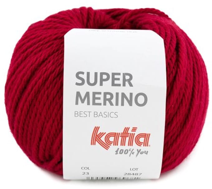 Katia Super Merino - 23 robijnrood - Wol/Acryl Garen