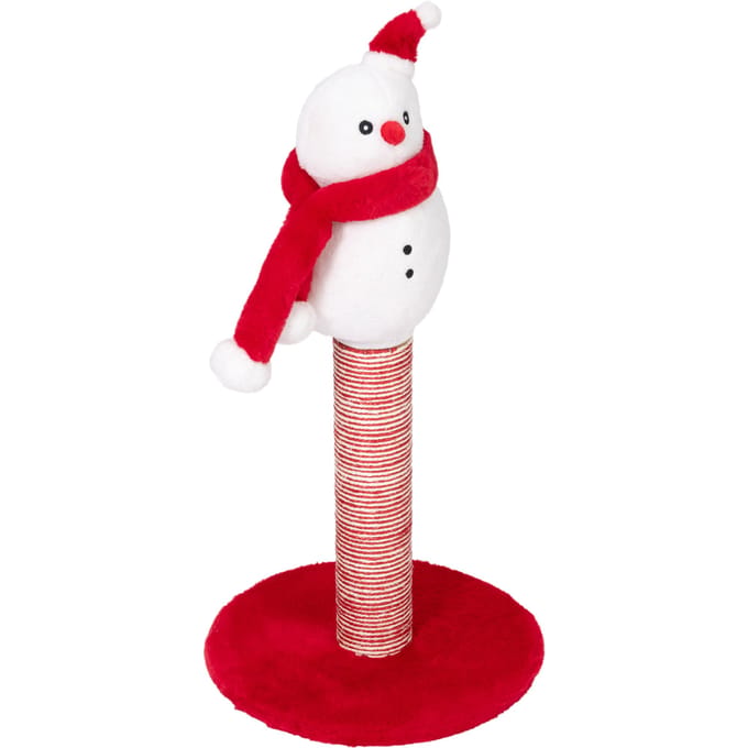 zooplus Exclusive Krabpaal Sneeuwman rood/wit voor katten