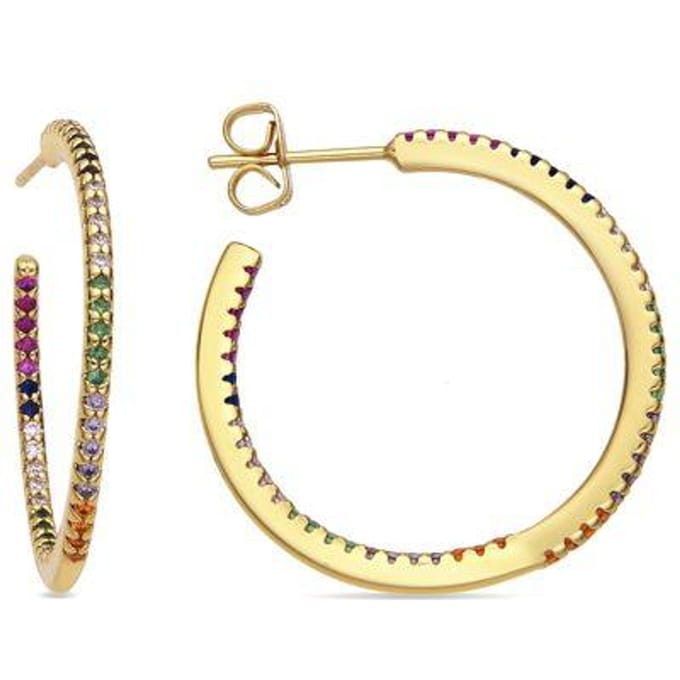 Boucles d'oreilles Luxenter avec Zirconia brillant finition or 18k - Firmou beige