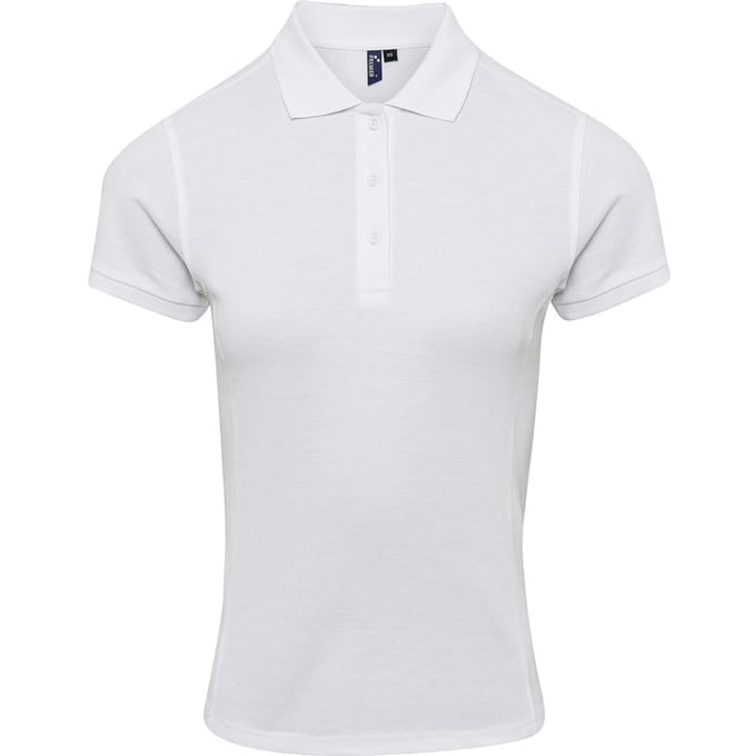 Premier Dames/dames Coolchecker Plus Piqu Polo met CoolPlus (Wit)
