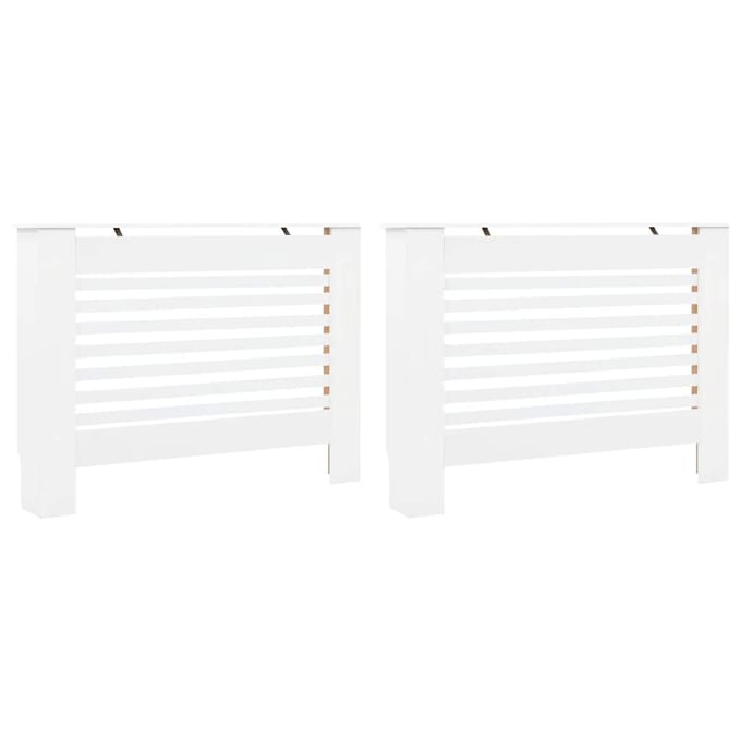 Radiatorbekleding 2 stuks Wit 112 x 19 x 81,5 cm MDF