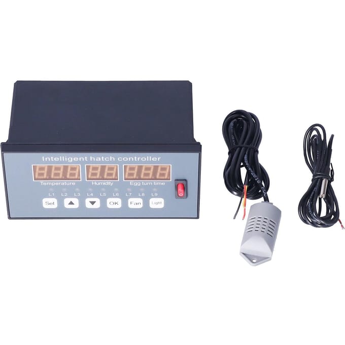 Volautomatische temperatuur- en vochtigheidsintelligente controller Incubatortemperatuurregeling gray