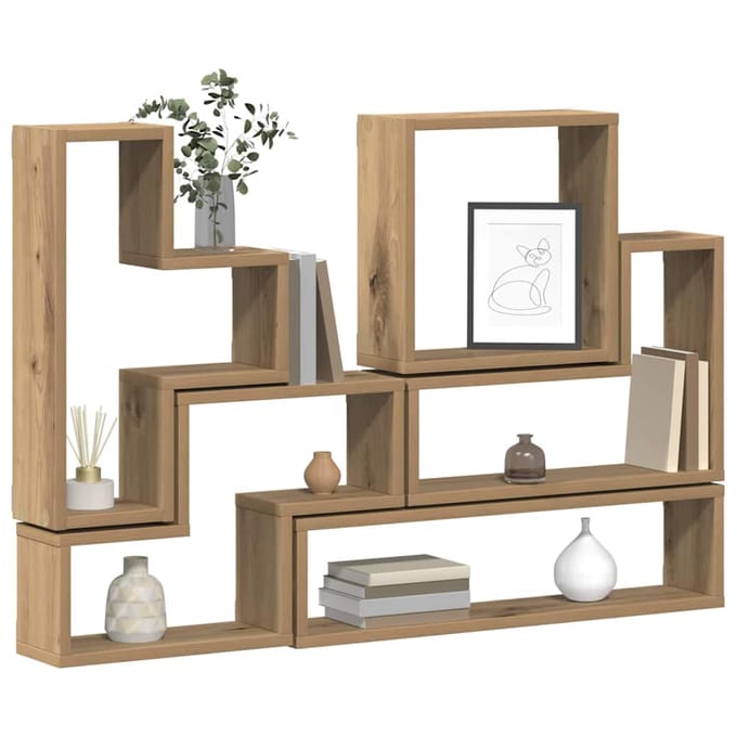 vidaXL - Wandplank - Muurmontage - Artisan - Eiken - 96 - x - 12 - x - 64 - cm