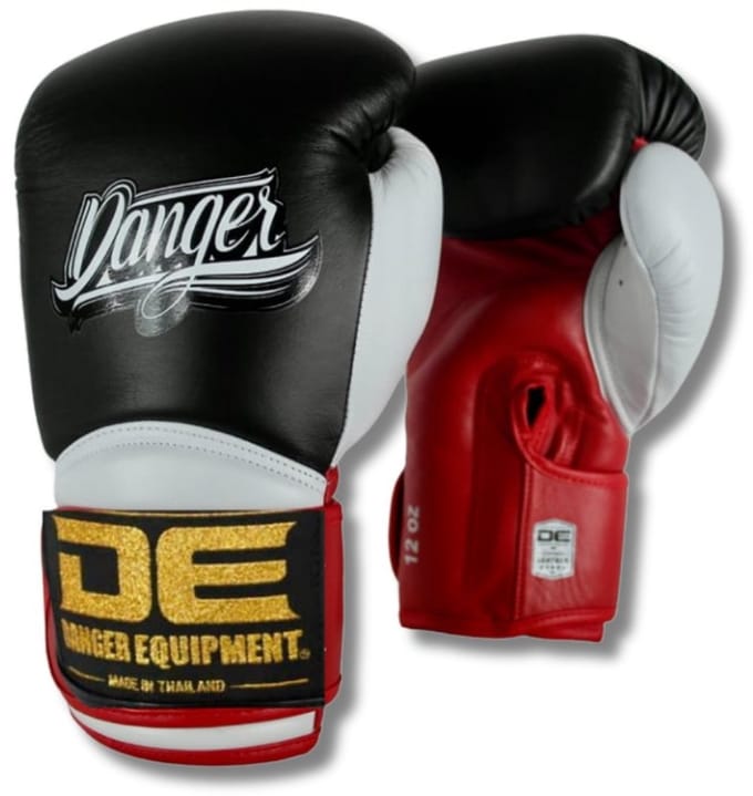 Danger Rocket 5.0 Bokshandschoenen - Echt Leer - Zwart/Wit/Rood 14 oz