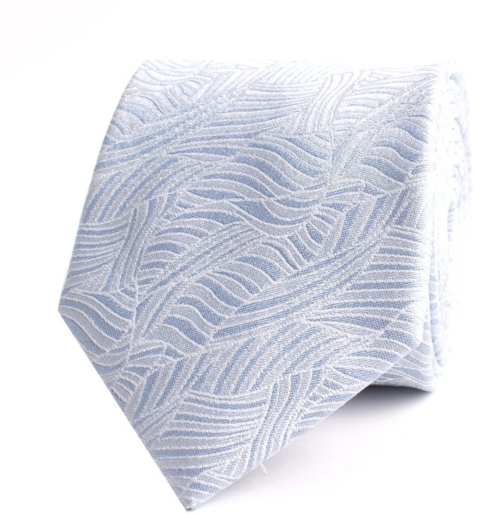 TRESANTI | EDO | Zijden stropdas gestreepte golven | Sky Blauw