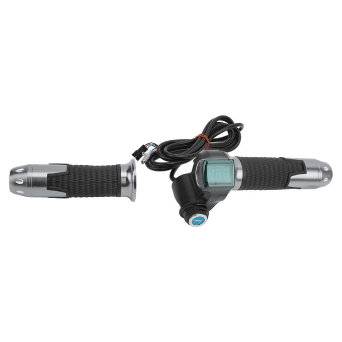 1 Paar Elektrische Fiets Gashandgreep Draaigashendel Accelerator Grip met Groene Digitale Display black