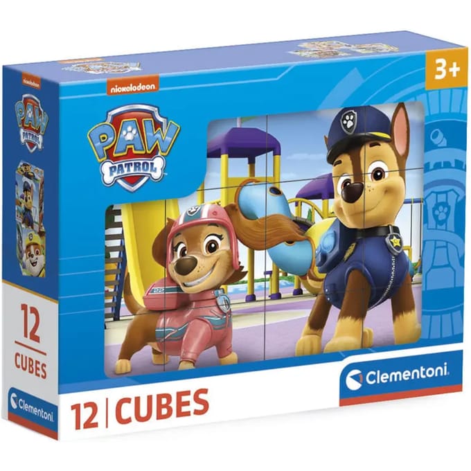 Clementoni - 12 Blokken Puzzel - Paw Patrol - 6 afbeeldingen - Vanaf 3 jaar
