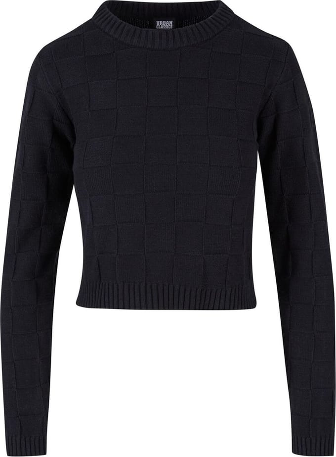 Urban Classics Ladies Check Knit Sweater Gebreide trui zwart M