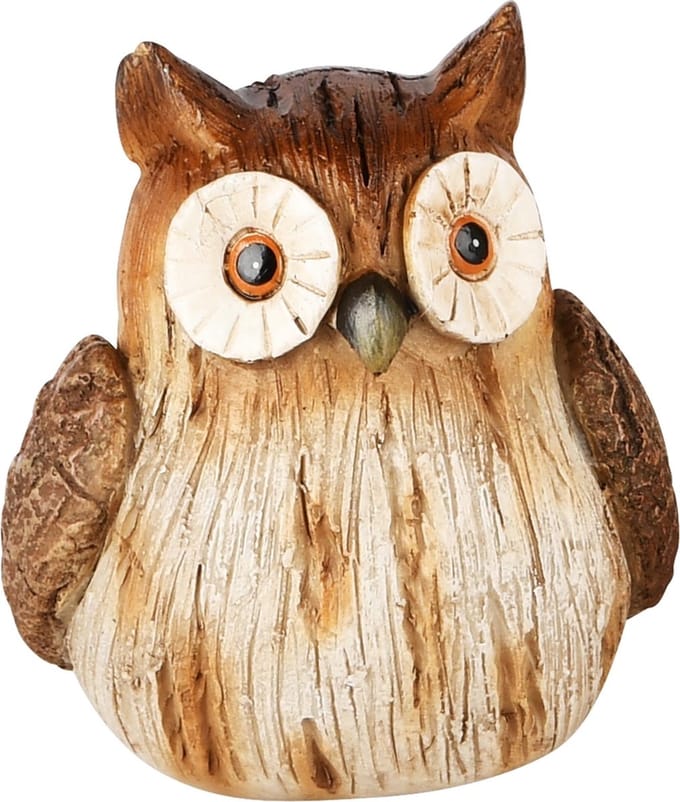 Dekoratief | Uiltje 'Gerrit', bruin, resina, 7x6x8cm | A245134