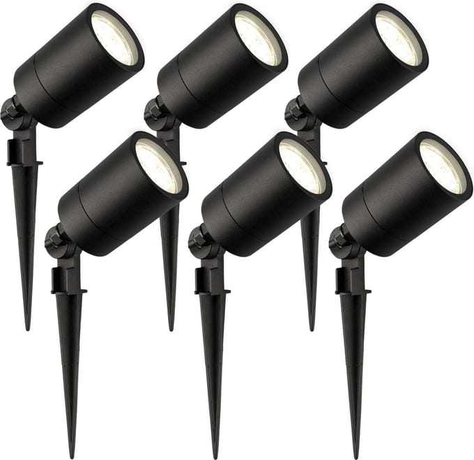 Ledvion - 6X LED Prikspots - 4000K - Zwart - 5W - IP65