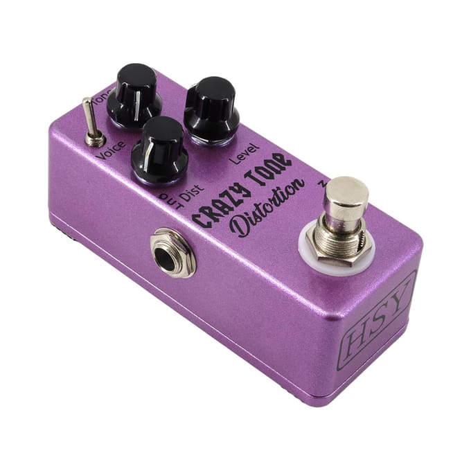 Gitaar Distortion Pedaal Elektrische Gitaar Effectenpedaal True Bypass Zinklegering Behuizing DC 9V 6.35mm paars